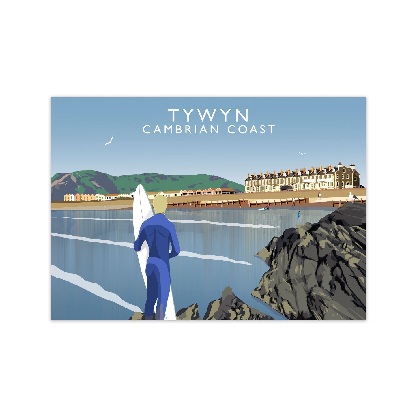 Tywyn Cambrian Coast Framed Digital Art Print by Richard O'Neill