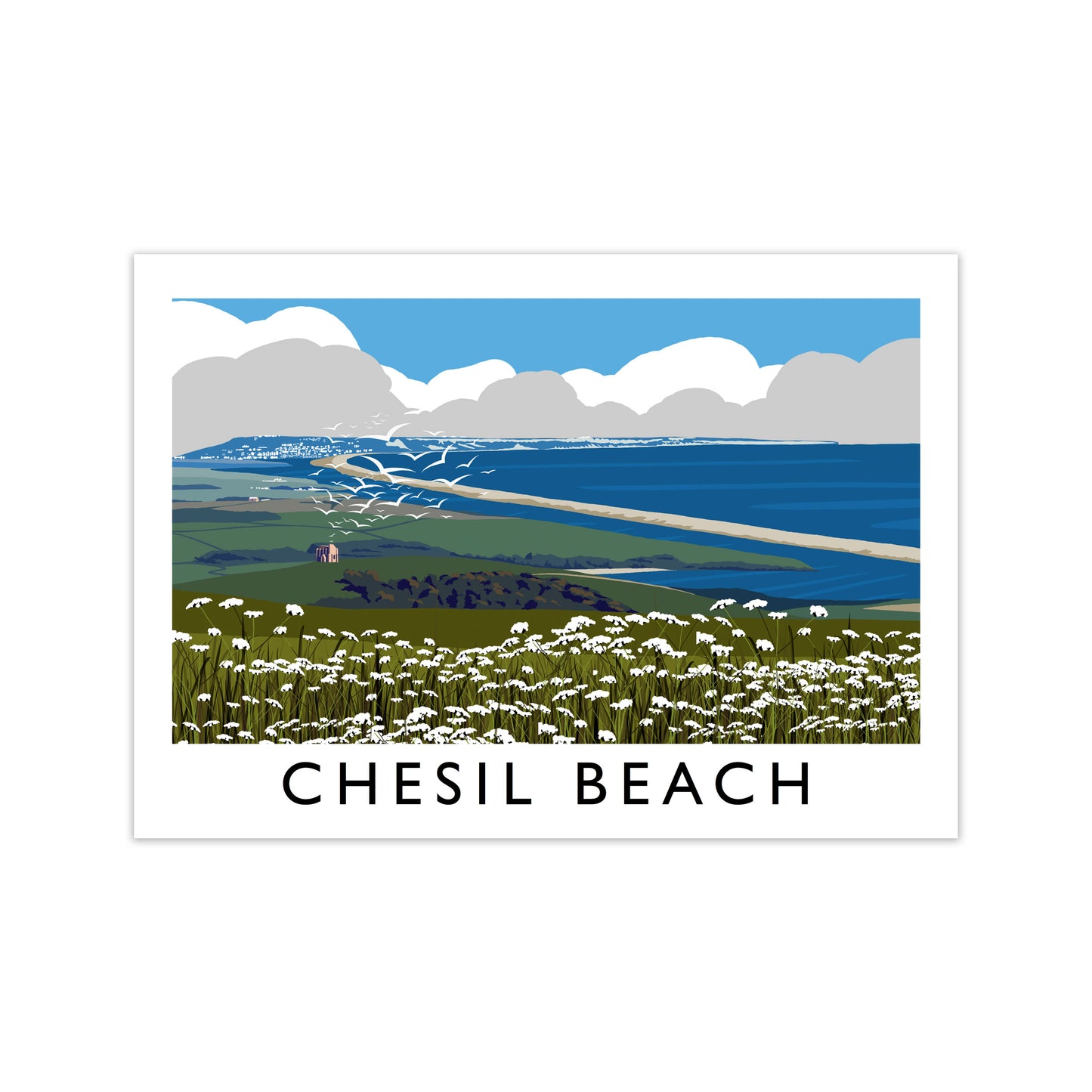 Chesil Beach Framed Digital Art Print by Richard O'Neill