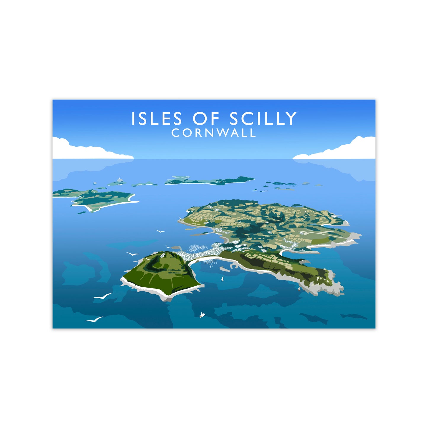 Isles of Scilly Cornwall Framed Digital Art Print by Richard O'Neill