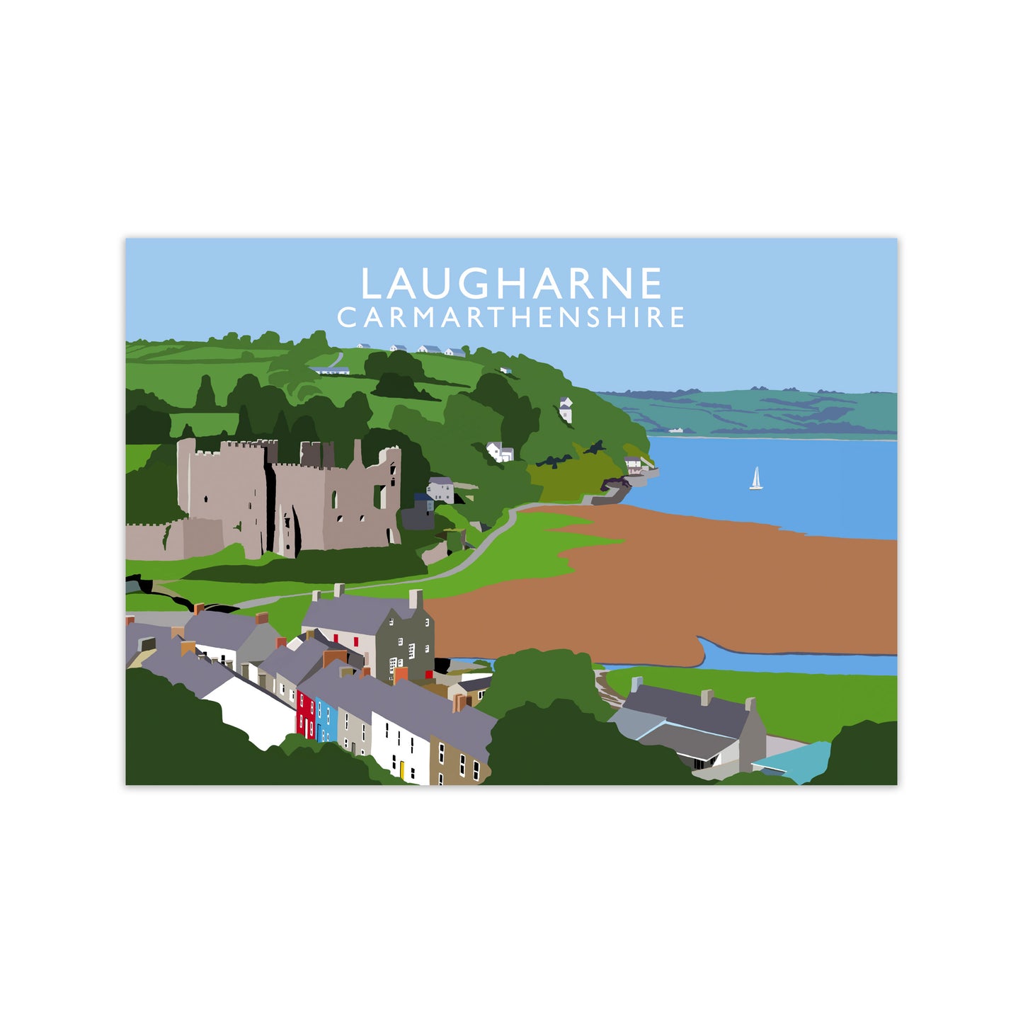 Laugharne Art Print by Richard O'Neill, Framed Wall Art
