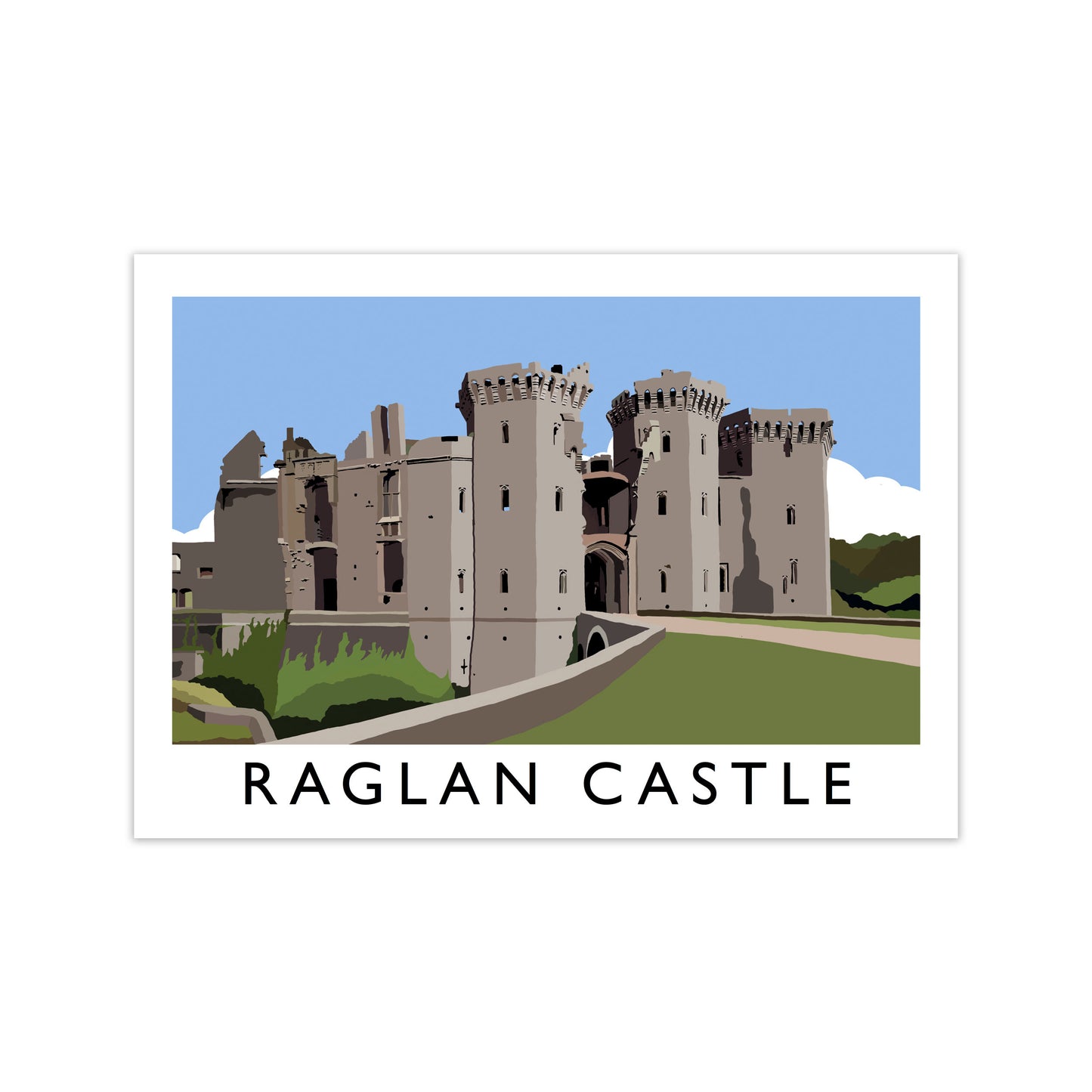 Raglan Castle Travel Art Print by Richard O'Neill, Framed Wall Art