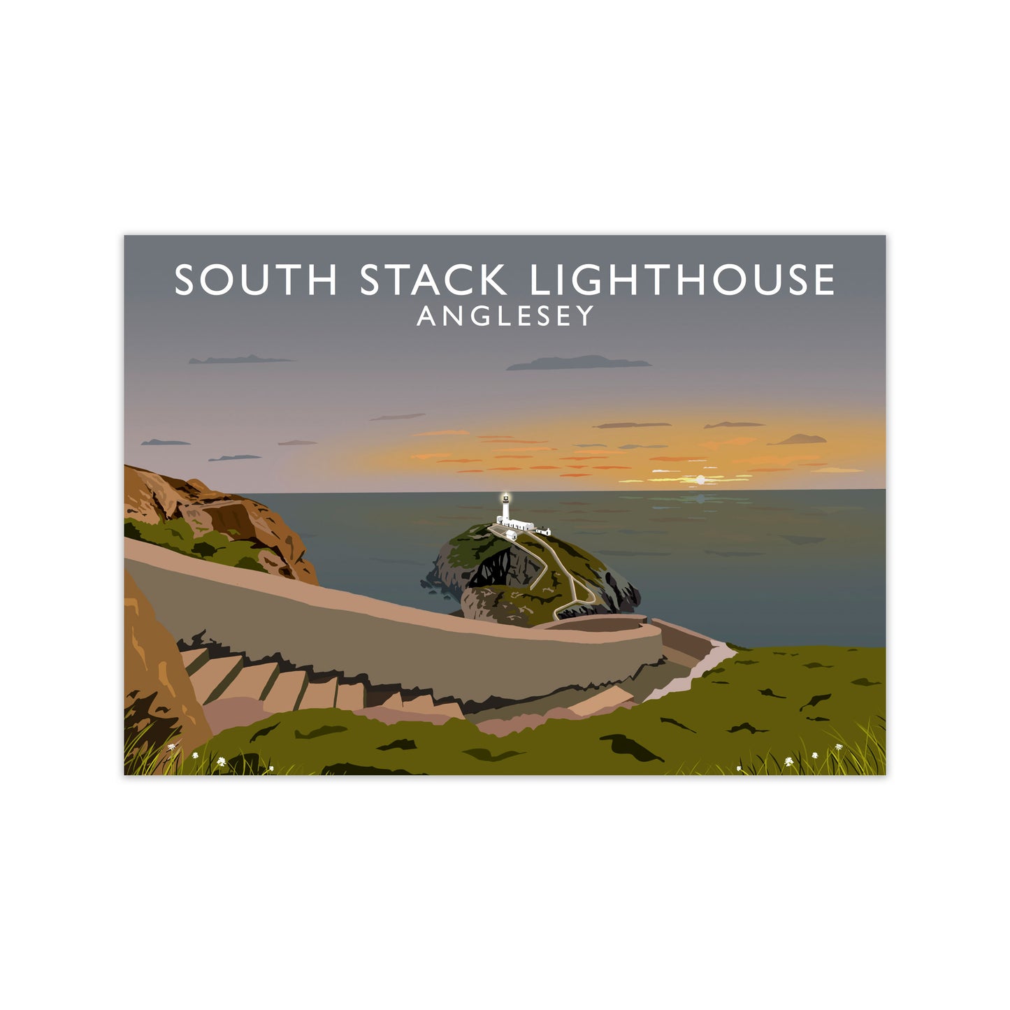 South Stack Lighthouse Anglesey Travel Art Print by Richard O'Neill