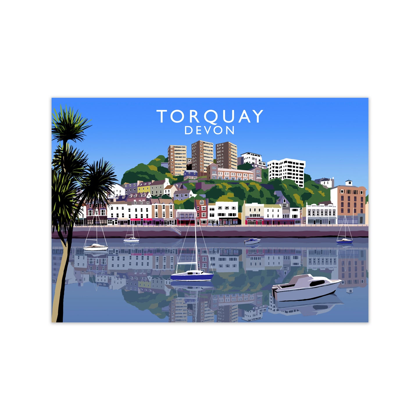 Torquay Devon Art Print by Richard O'Neill, Framed Wall Art