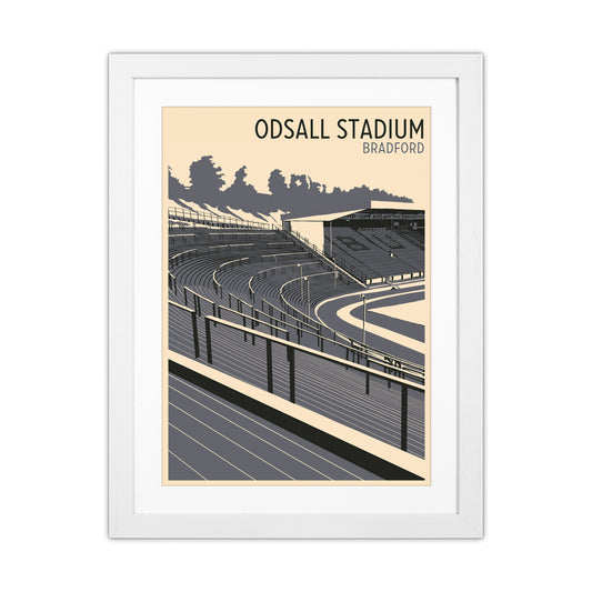 Odsal Stadium, Bradford Travel Art Print by Richard O'Neill White Grain