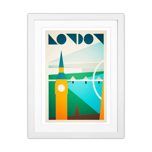 London 5 Travel Art Print by Richard O'Neill White Grain