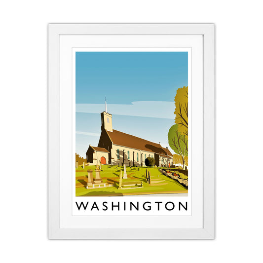 Washington Portrait Travel Art Print by Richard O'Neill White Grain