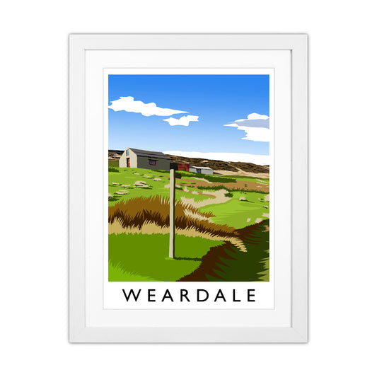 Weardale Portrait Travel Art Print by Richard O'Neill White Grain