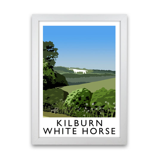Kilburn White Horse by Richard O'Neill Yorkshire Art Print White Grain