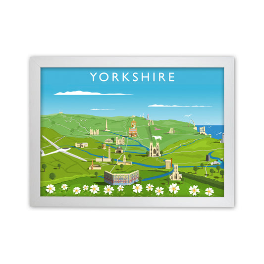 Yorkshire Framed Digital Art Print by Richard O'Neill White Grain