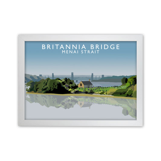 Britannia Bridge Art Print by Richard O'Neill White Grain