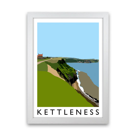 Kettleness Travel Art Print by Richard O'Neill, Framed Wall Art White Grain