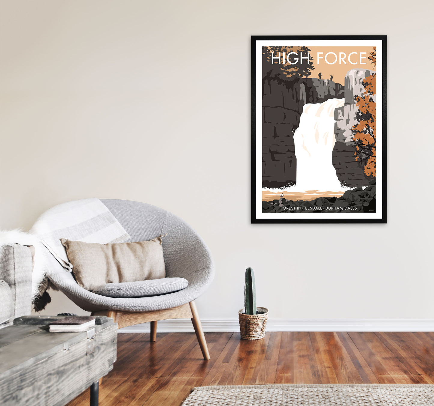 High Force Art Print by Stephen Millership A1 White Frame