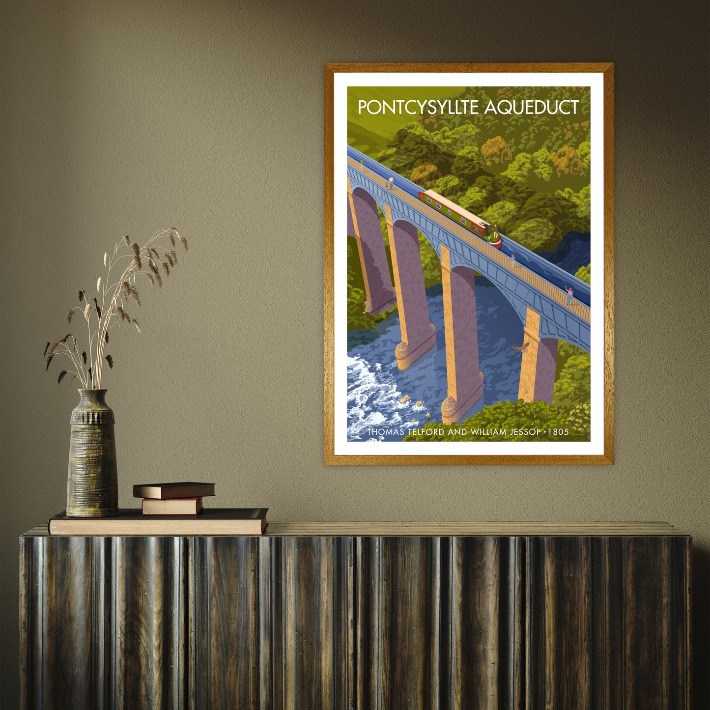 WALES PONTCYSYLLTE AQUEDUCT A3 by Stephen Millership A1 Oak Frame