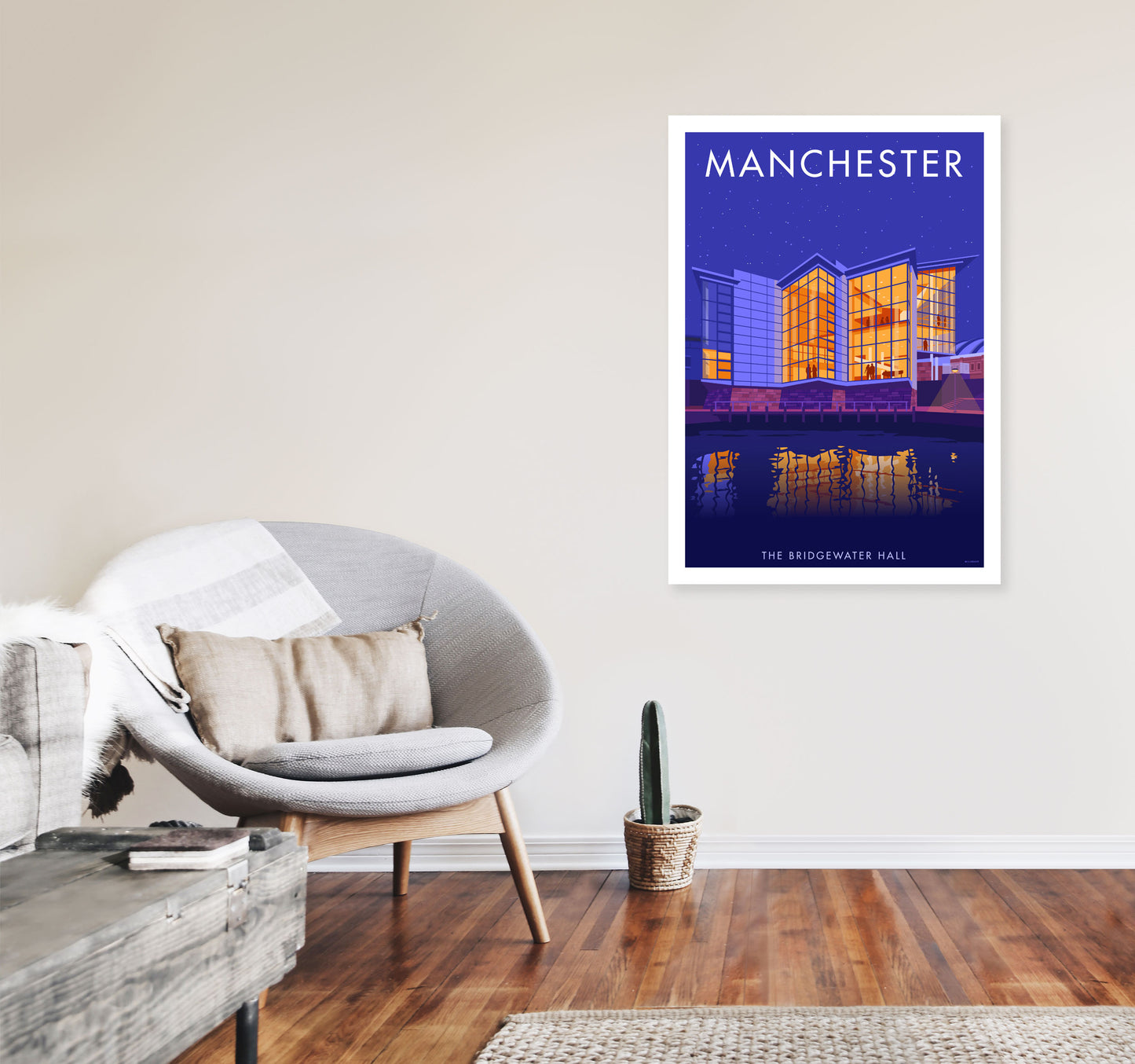 Manchester 4 by Stephen Millership A1 Black Frame