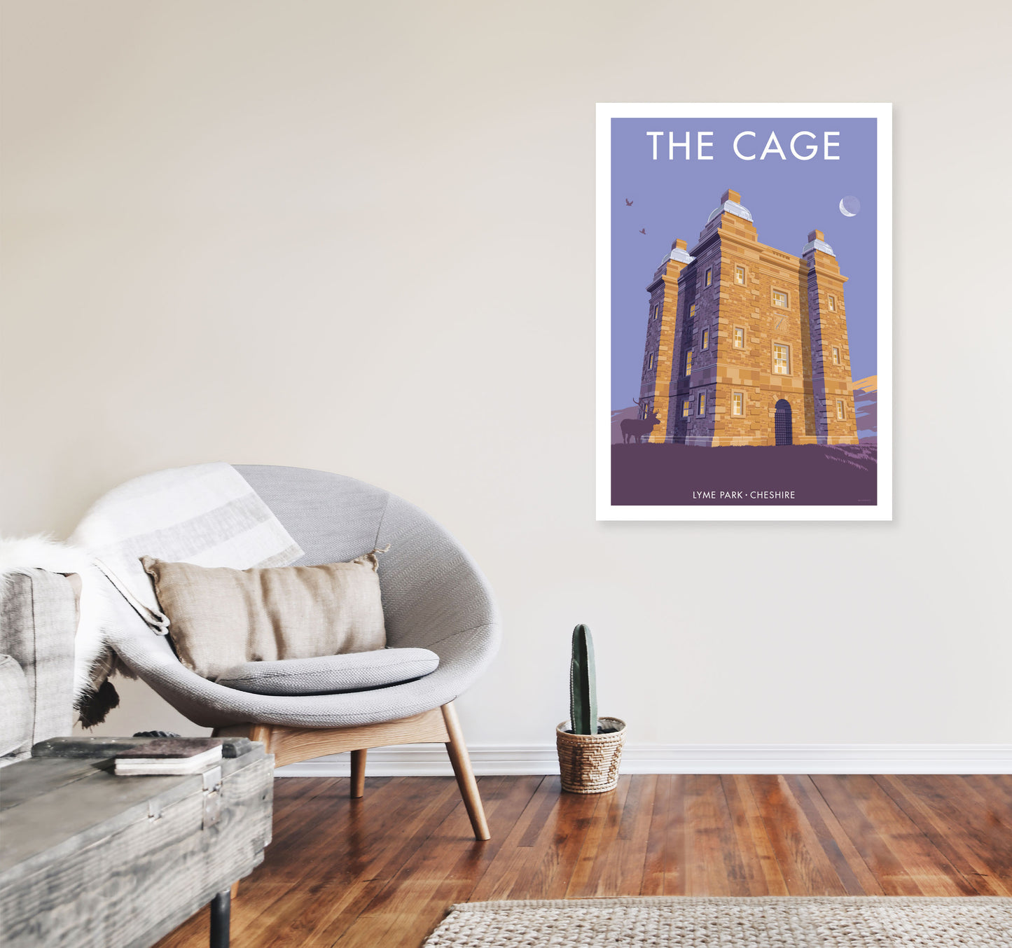 The Cage Art Print by Stephen Millership A1 Black Frame