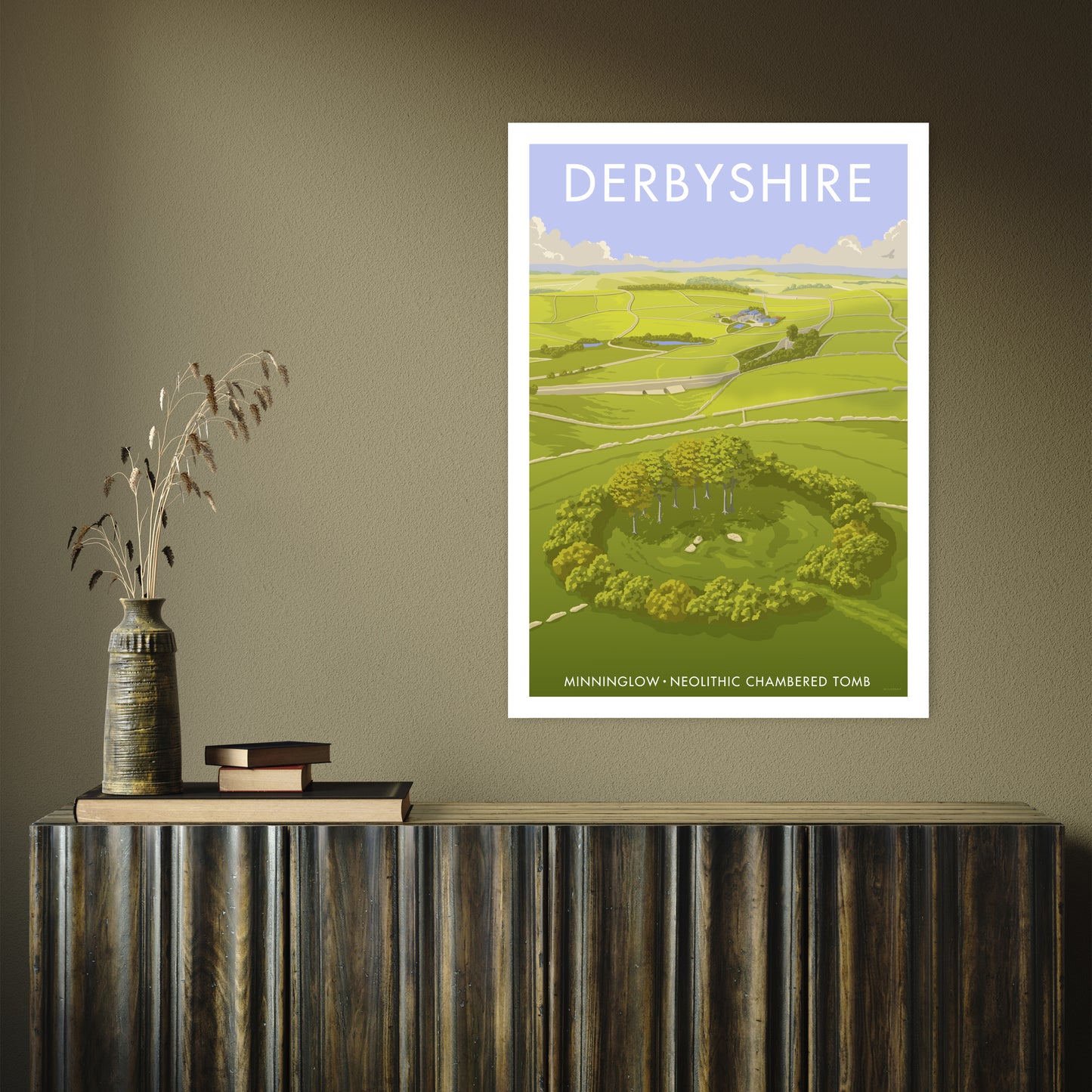 DERBYSHIRE MINNINGLOW A3 by Stephen Millership A1 Print Only