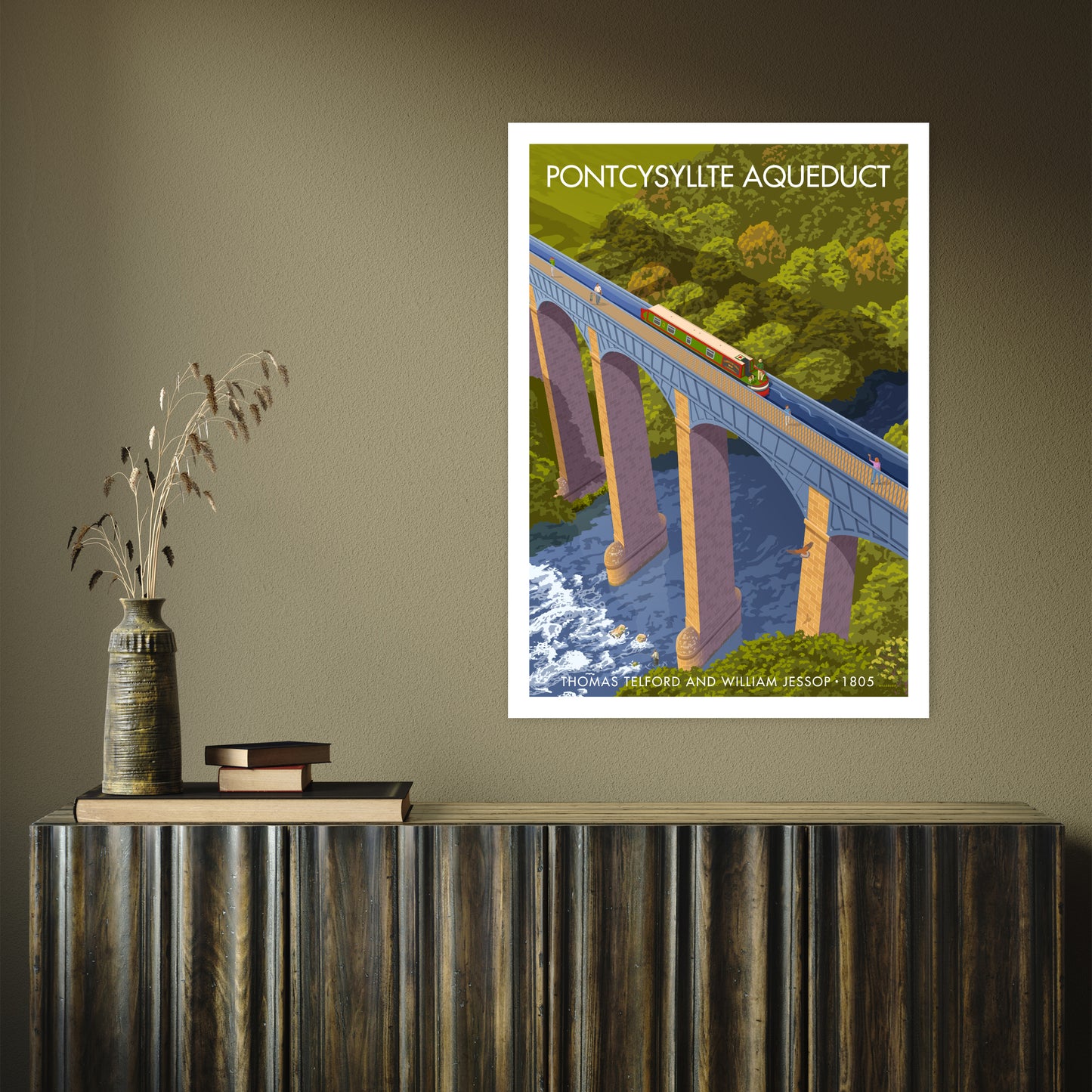 WALES PONTCYSYLLTE AQUEDUCT A3 by Stephen Millership A1 Print Only