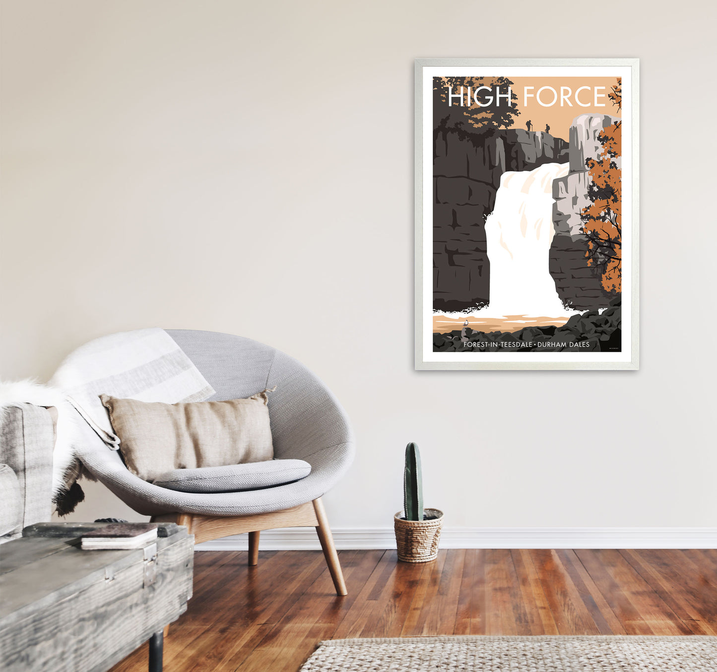 High Force Art Print by Stephen Millership A1 Oak Frame