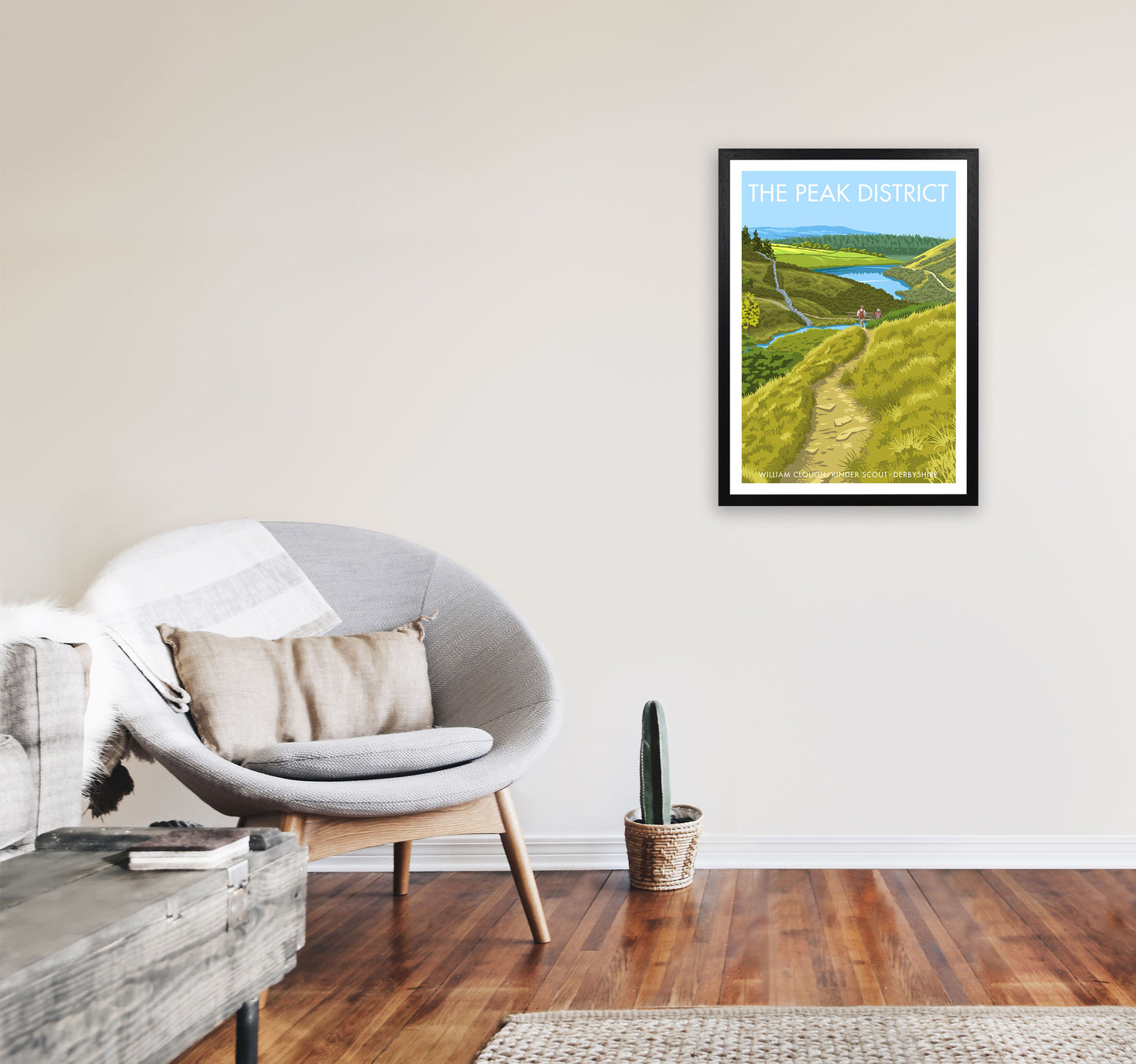 The Peak District Framed Digital Art Print by Stephen Millership A2 White Frame