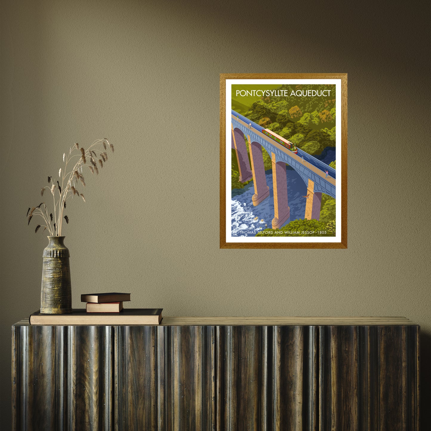 WALES PONTCYSYLLTE AQUEDUCT A3 by Stephen Millership A2 Oak Frame