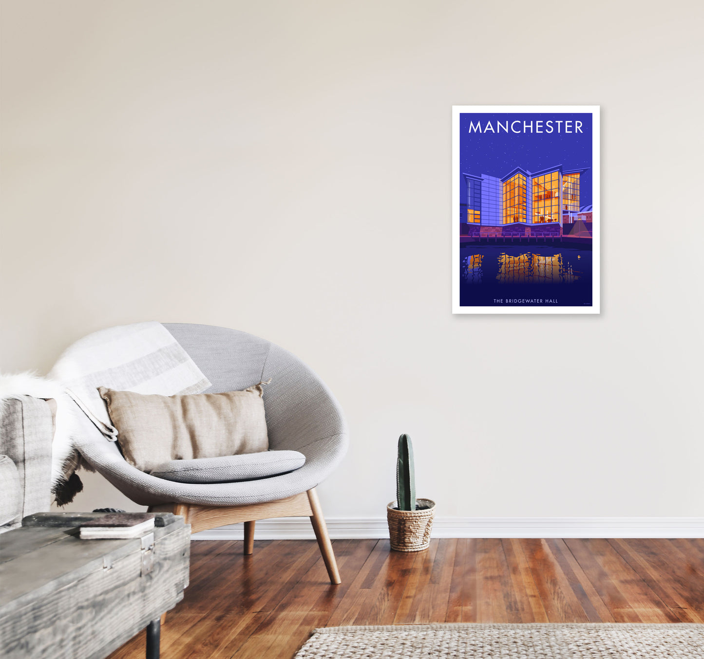 Manchester 4 by Stephen Millership A2 Black Frame