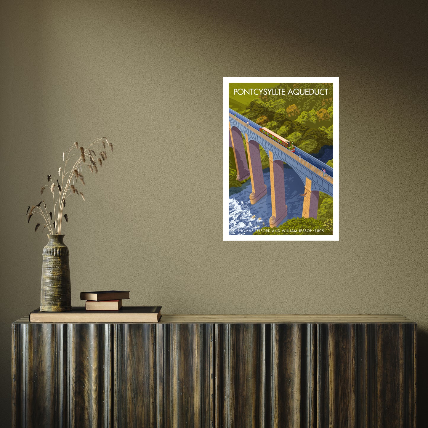 WALES PONTCYSYLLTE AQUEDUCT A3 by Stephen Millership A2 Print Only