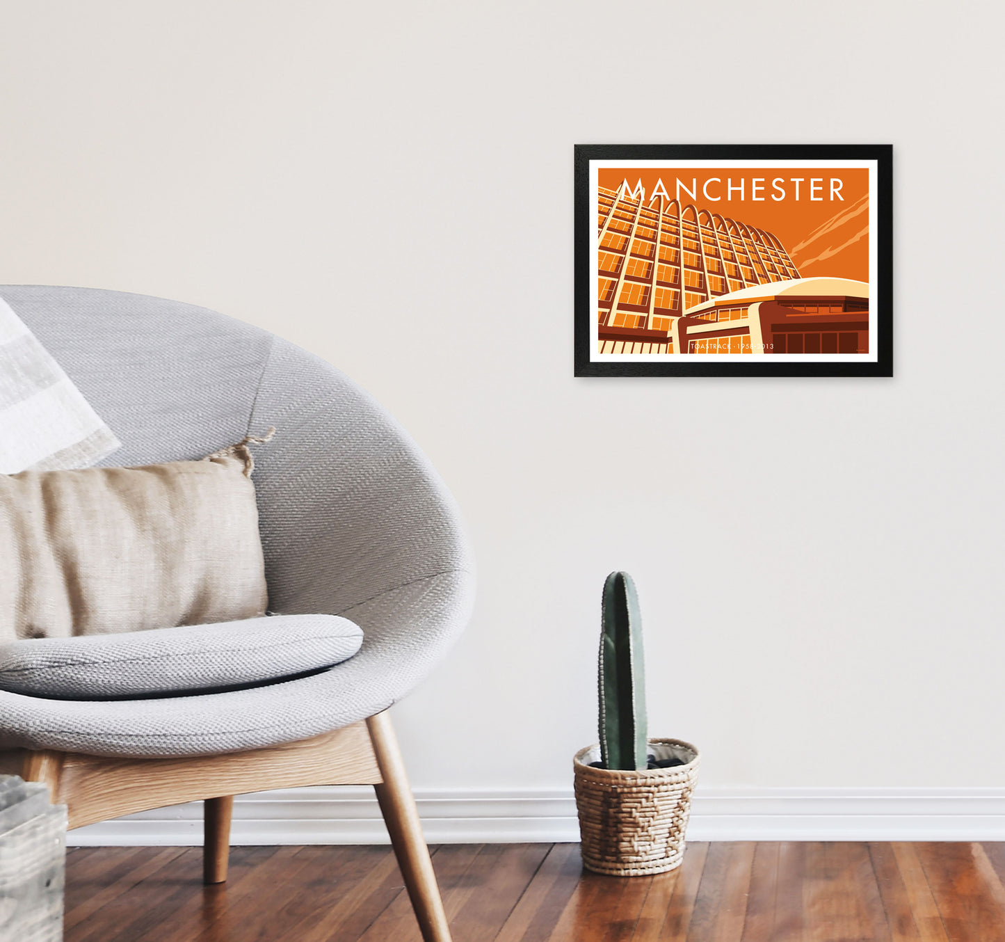 Manchester 6 by Stephen Millership A3 White Frame