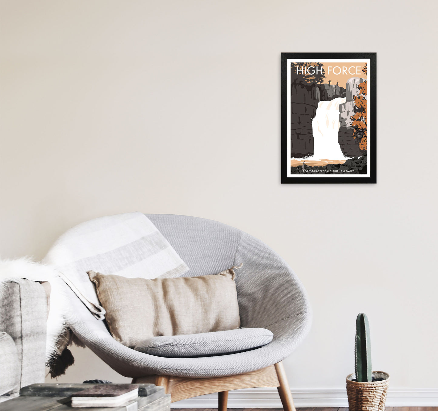 High Force Art Print by Stephen Millership A3 White Frame