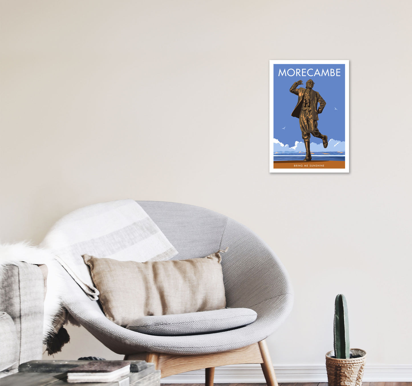 Morecambe 2 by Stephen Millership A3 Black Frame