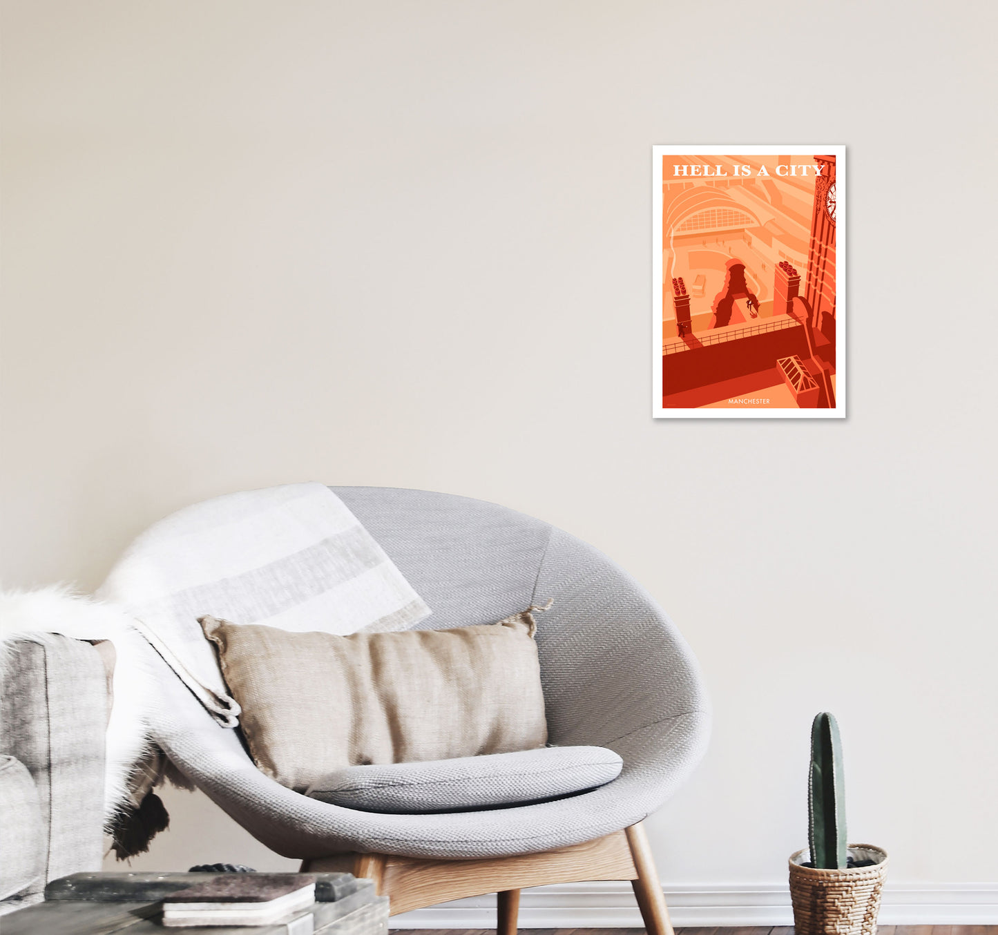 Manchester Art Print by Stephen Millership A3 Black Frame