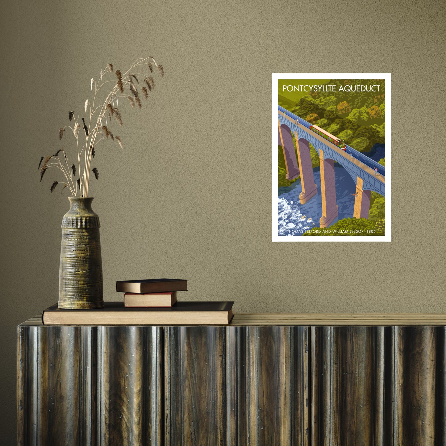 WALES PONTCYSYLLTE AQUEDUCT A3 by Stephen Millership A3 Print Only