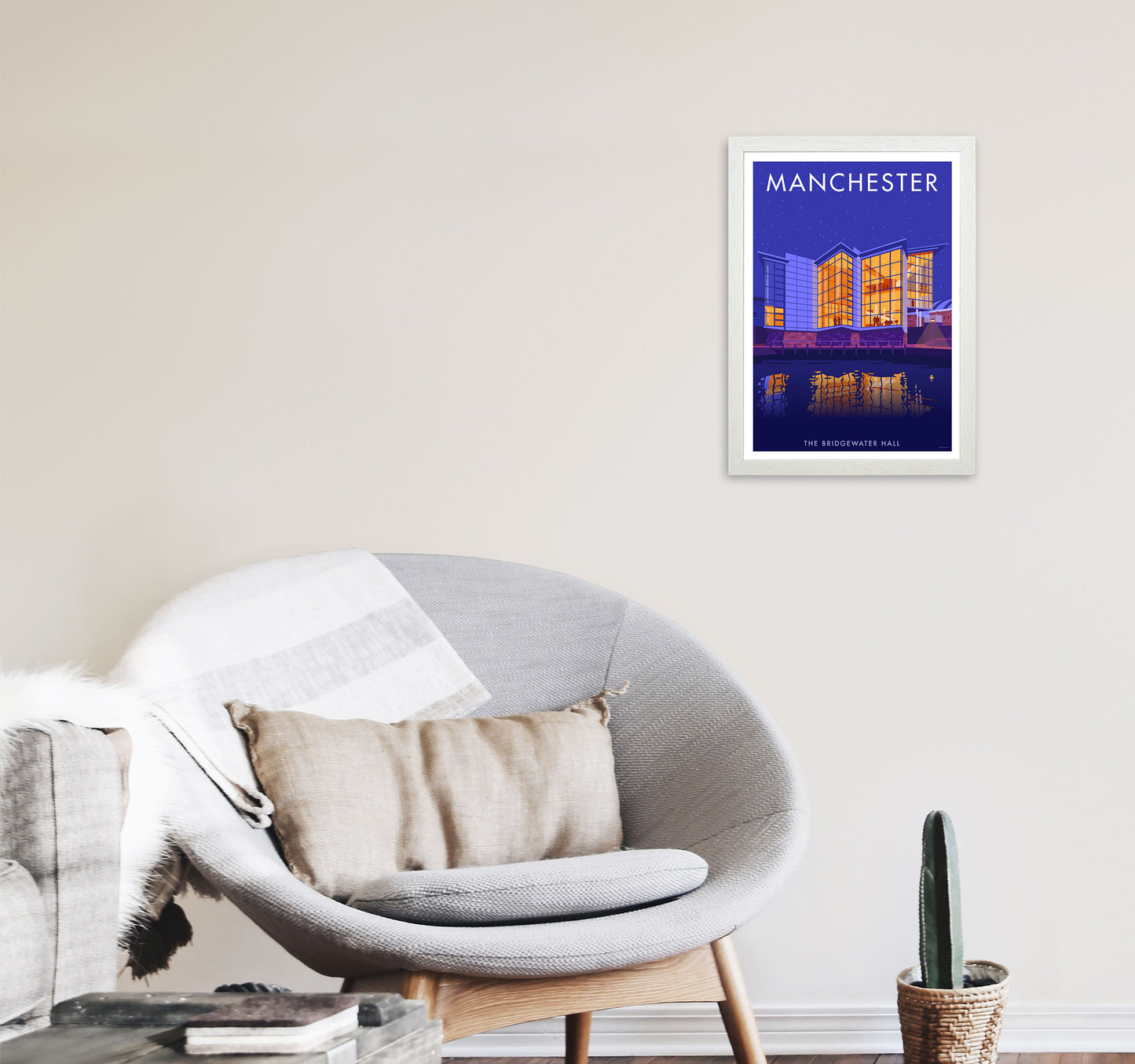 Manchester 4 by Stephen Millership A3 Oak Frame