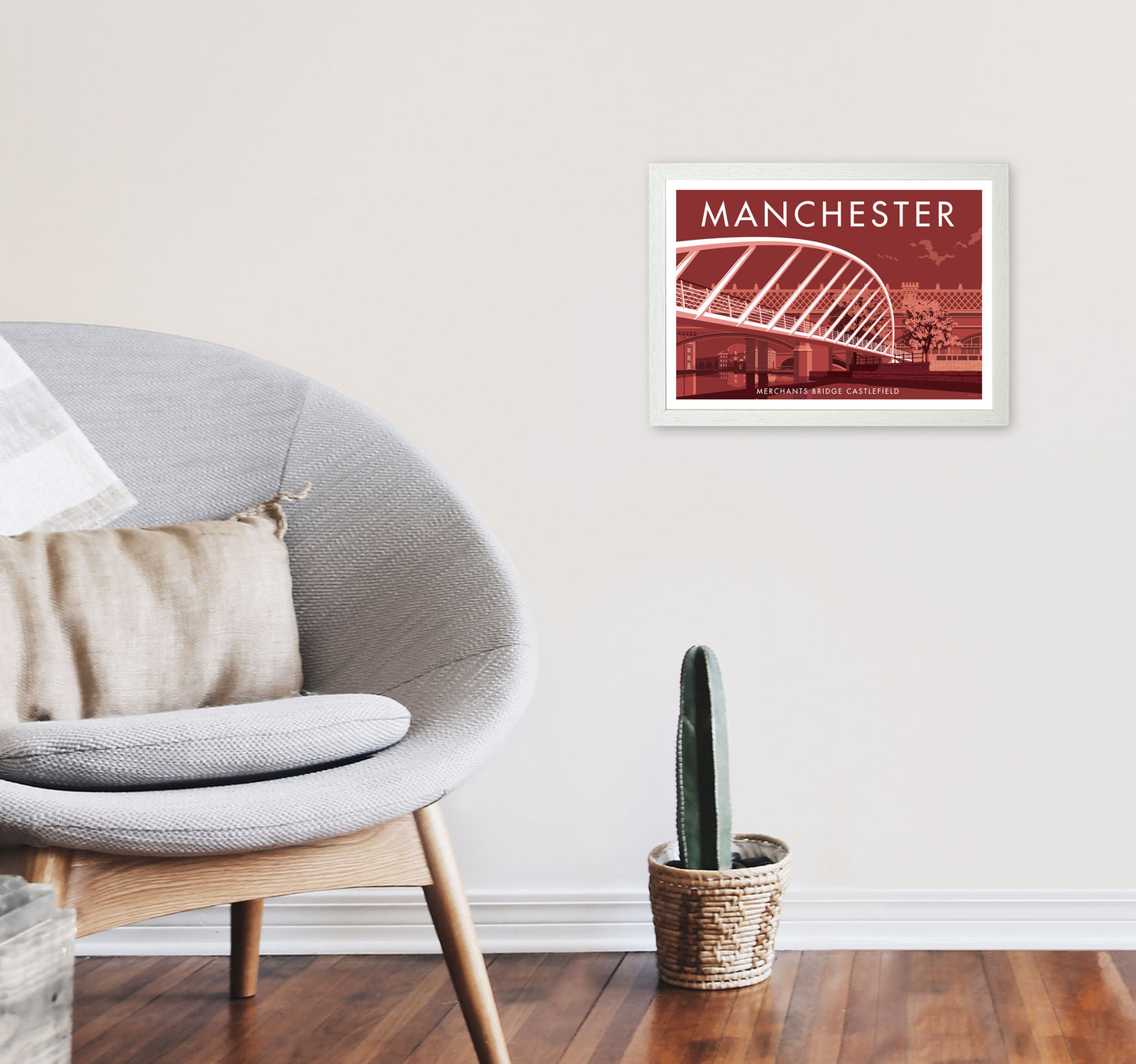 Manchester 5 by Stephen Millership A3 Oak Frame