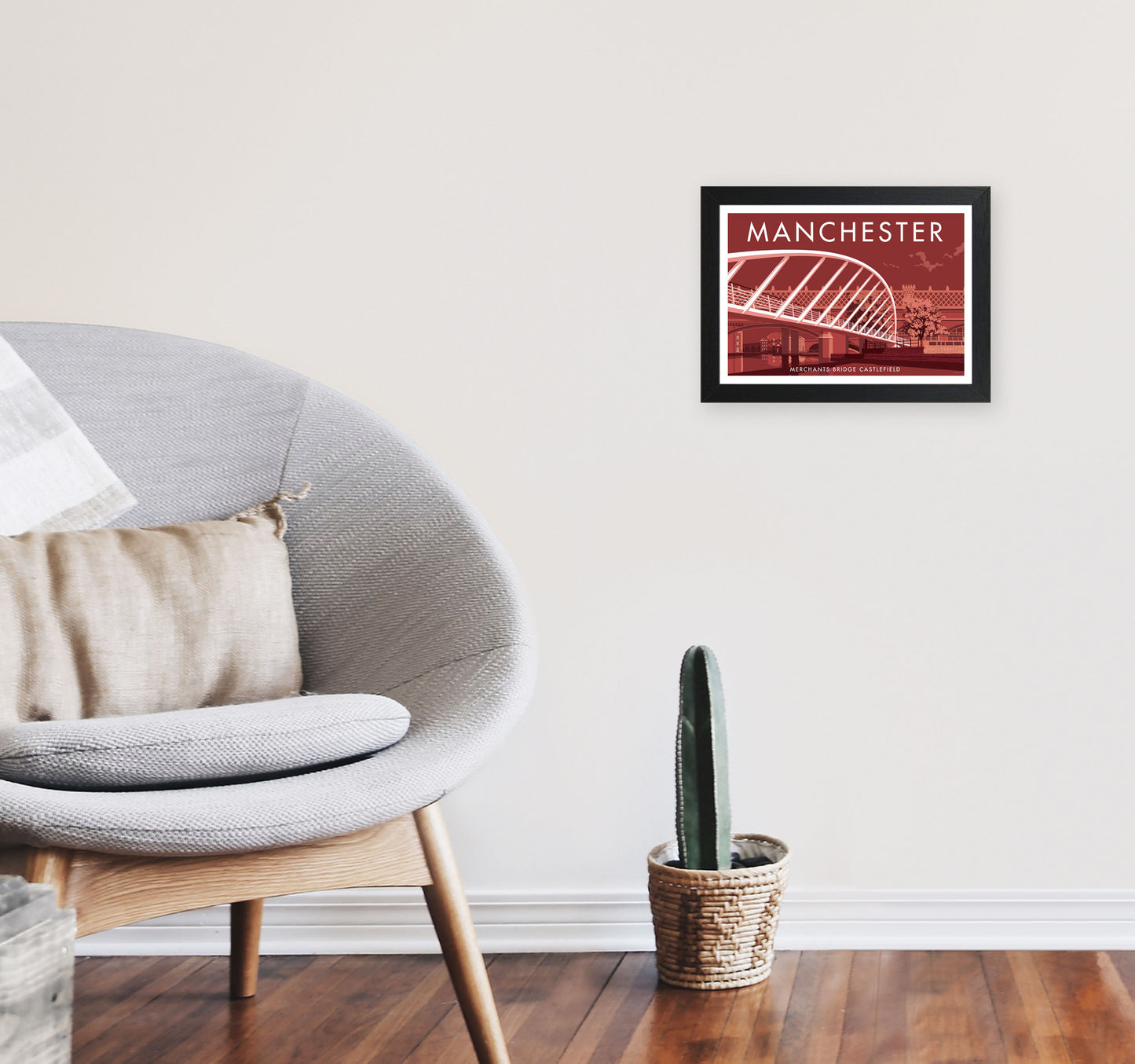 Manchester 5 by Stephen Millership A4 White Frame