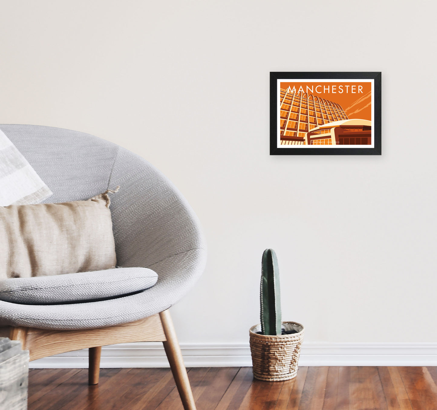 Manchester 6 by Stephen Millership A4 White Frame