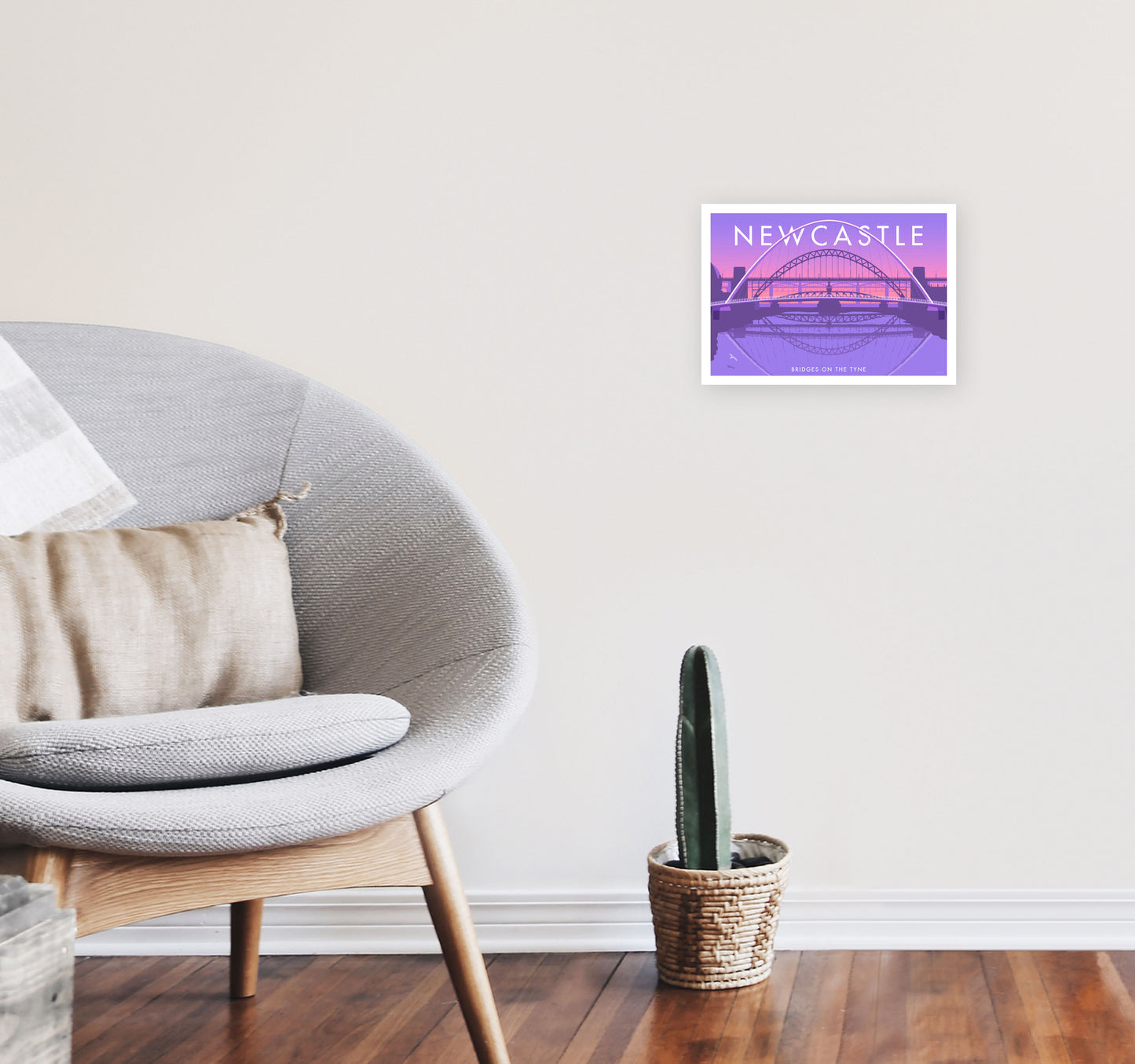 Bridges On The Tyne Newcastle Art Print by Stephen Millership A4 Black Frame