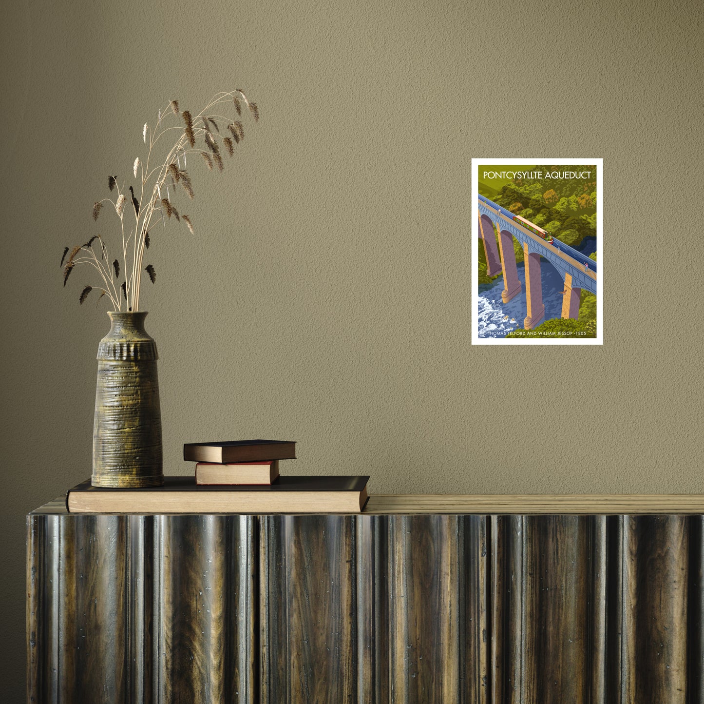 WALES PONTCYSYLLTE AQUEDUCT A3 by Stephen Millership A4 Print Only