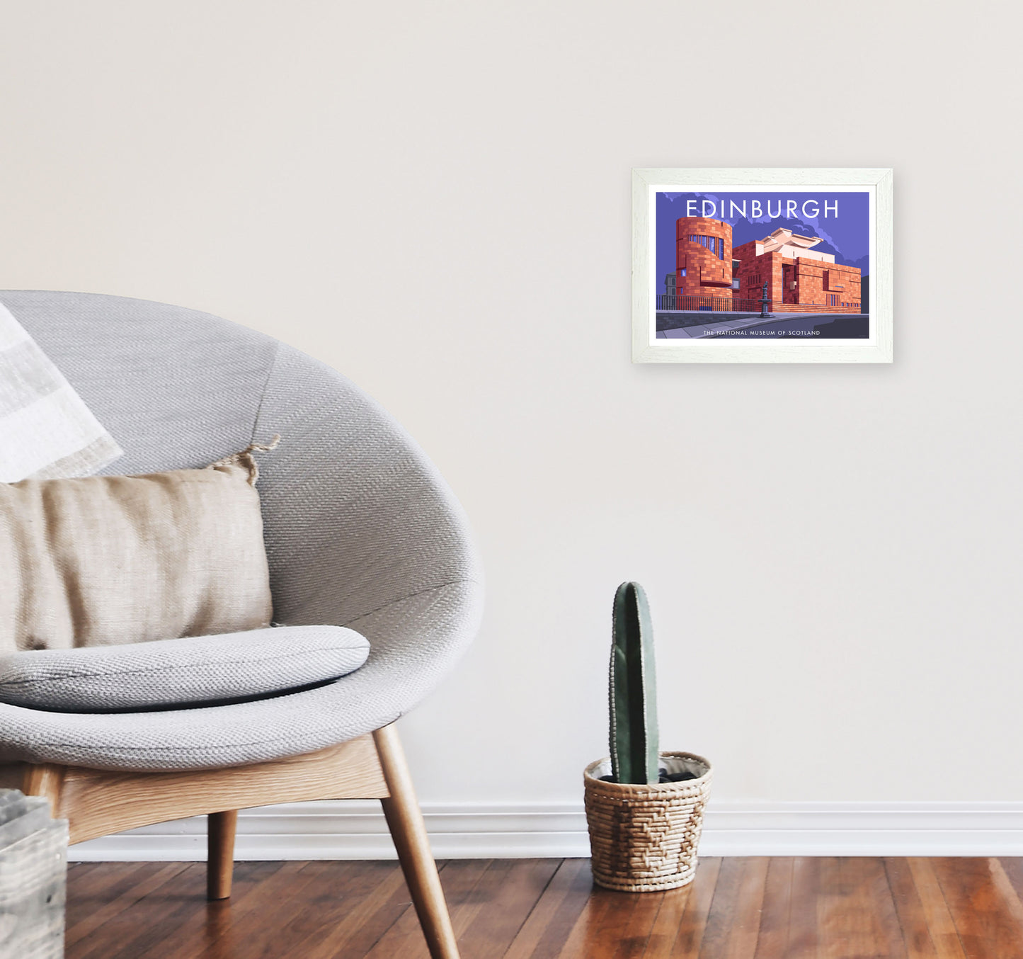 Edinburgh 2 by Stephen Millership A4 Oak Frame