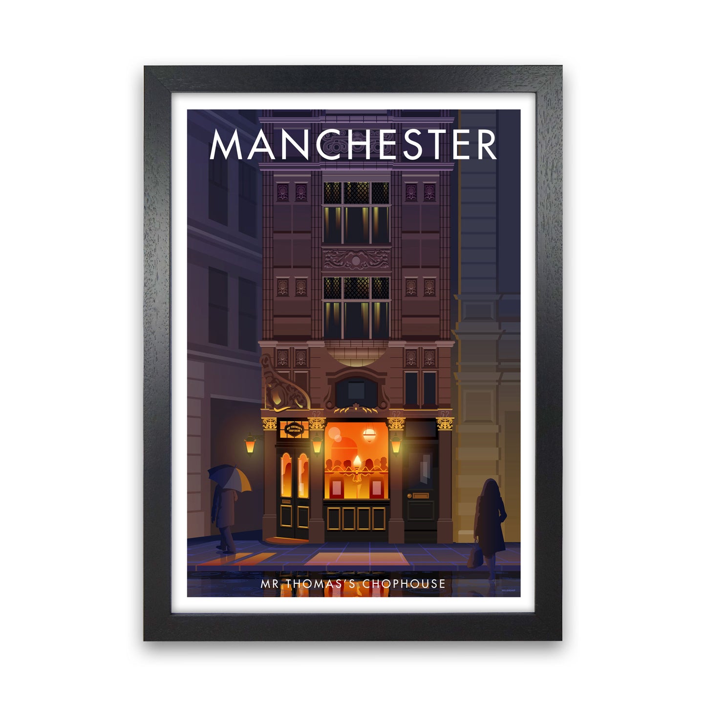 Mr Thomas's Chophouse Manchester Art Print by Stephen Millership Black Grain