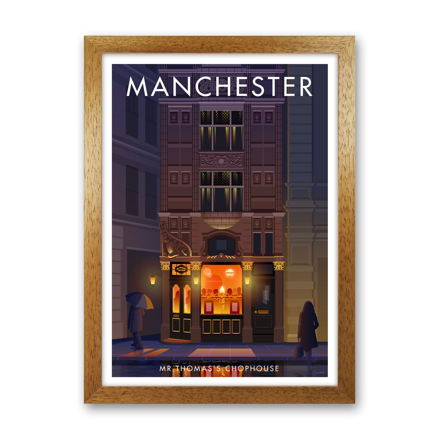 Mr Thomas's Chophouse Manchester Art Print by Stephen Millership Oak Grain