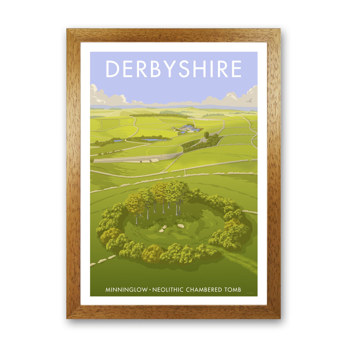 DERBYSHIRE MINNINGLOW A3 by Stephen Millership Oak Grain