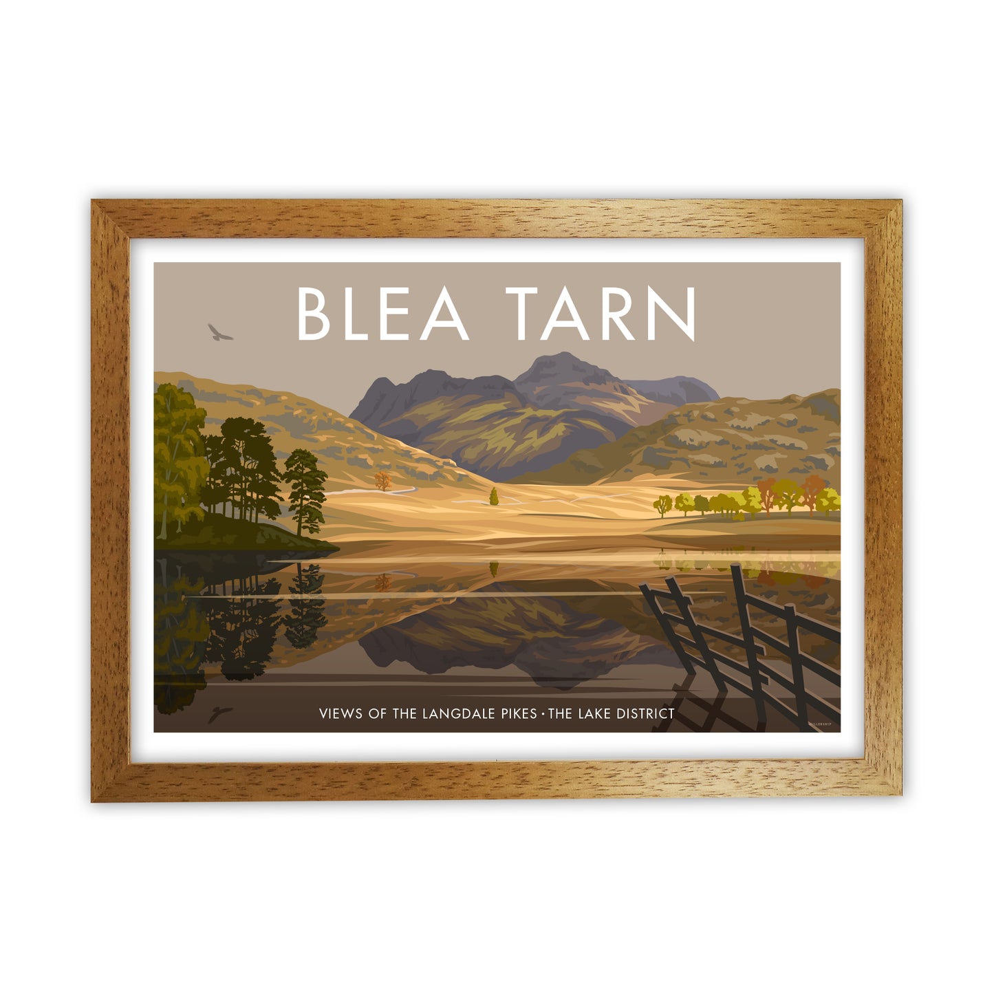 THE LAKES BLEA TARN A3 by Stephen Millership Oak Grain