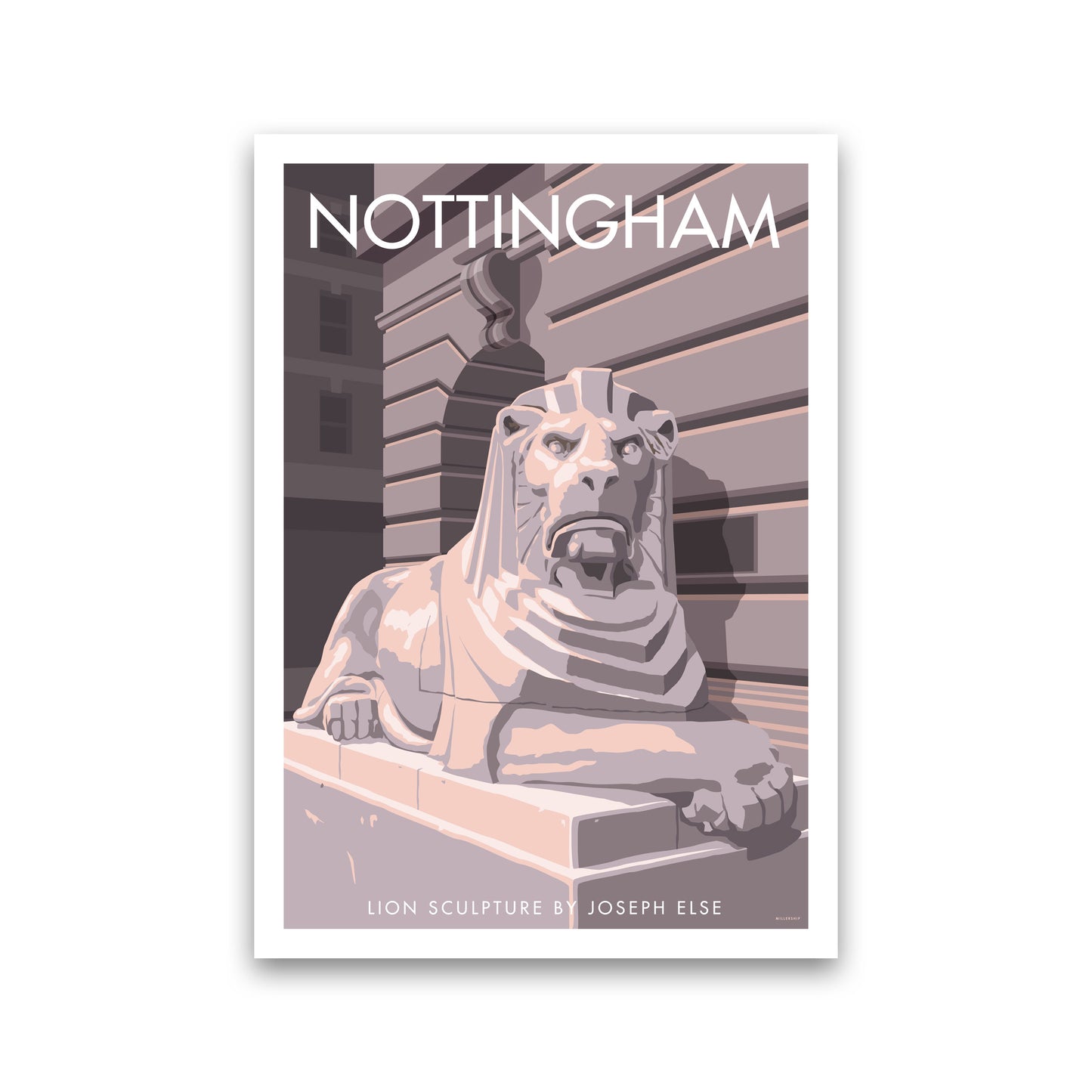 Nottingham Lion Sculpture Art Print by Stephen Millership