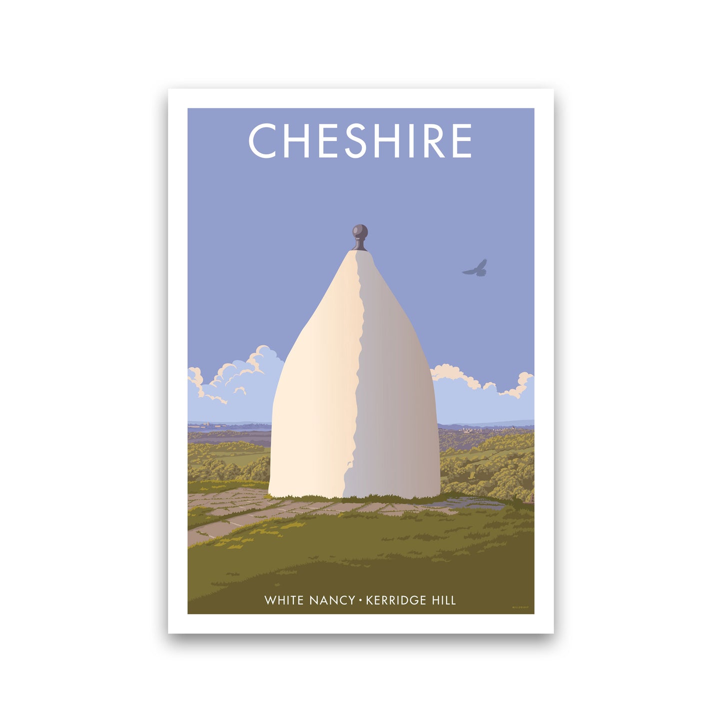 Cheshire White Nancy Travel Art Print by Stephen Millership