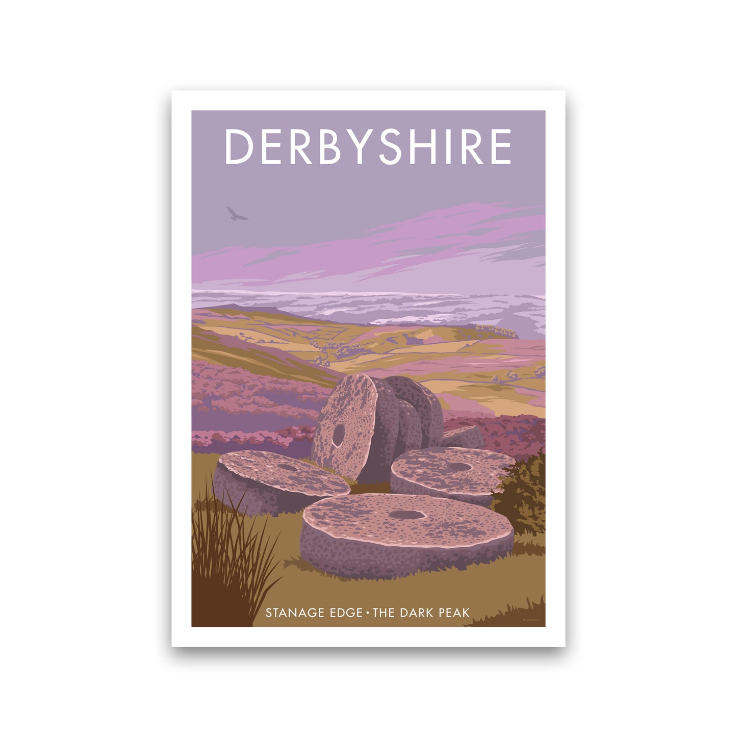 Stanage Edge Derbyshire Travel Art Print by Stephen Millership