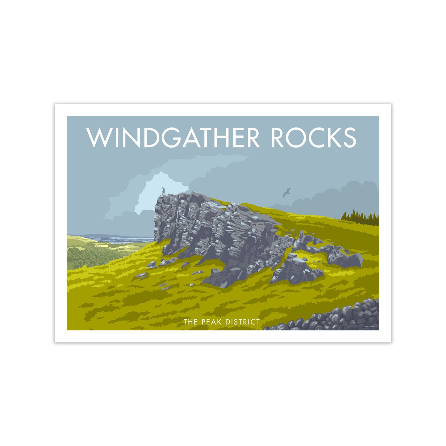 Windgather Rocks Derbyshire Travel Art Print by Stephen Millership