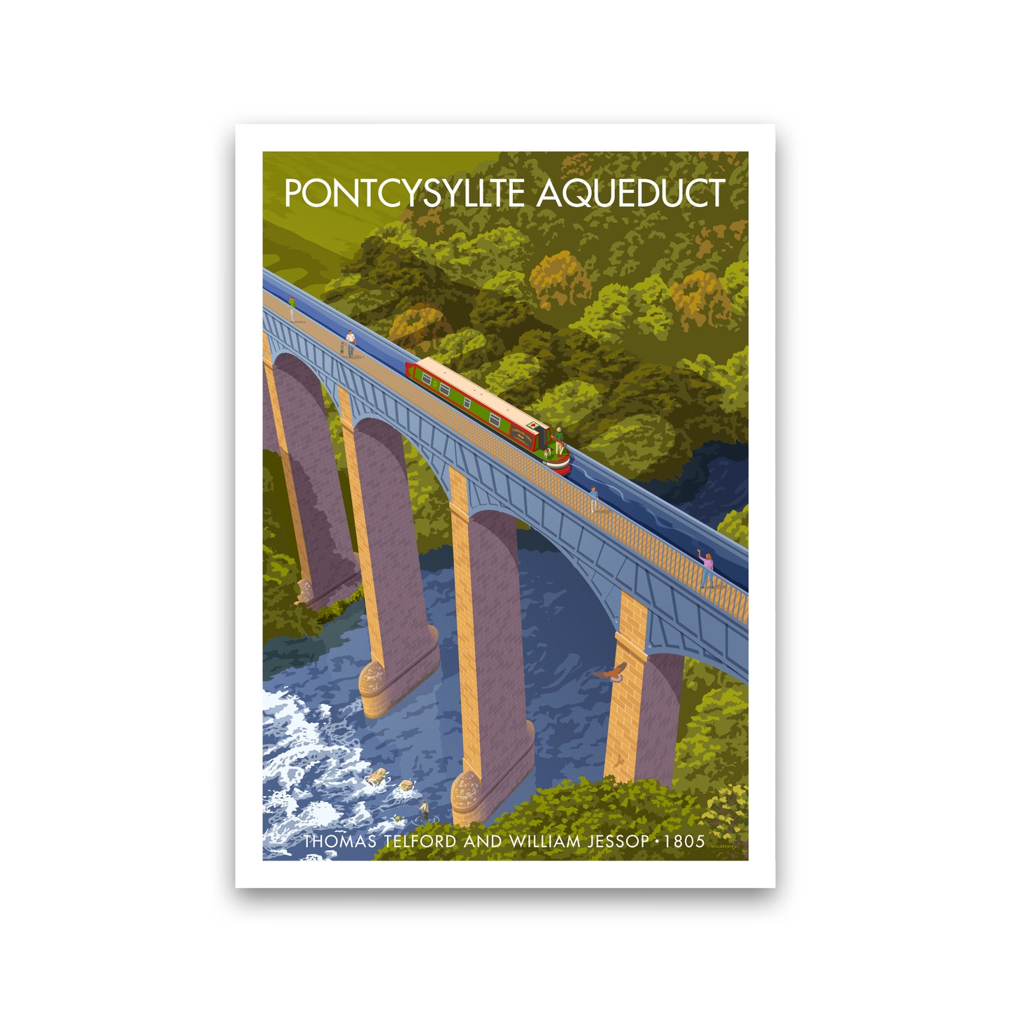 WALES PONTCYSYLLTE AQUEDUCT A3 by Stephen Millership Print Only