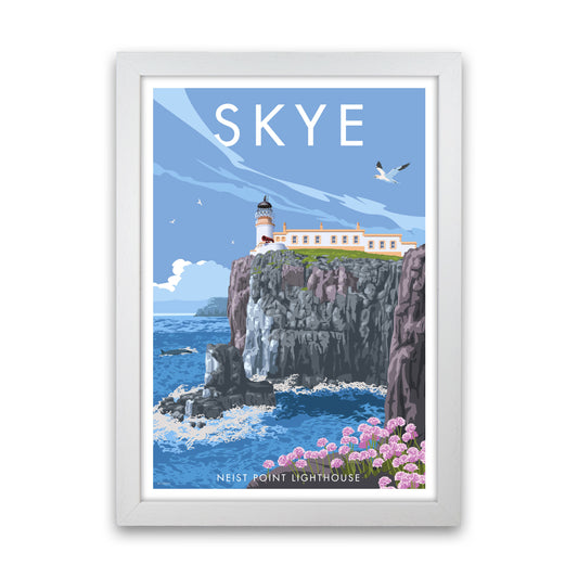 Neist Point Lighthouse Skye Art Print by Stephen Millership White Grain