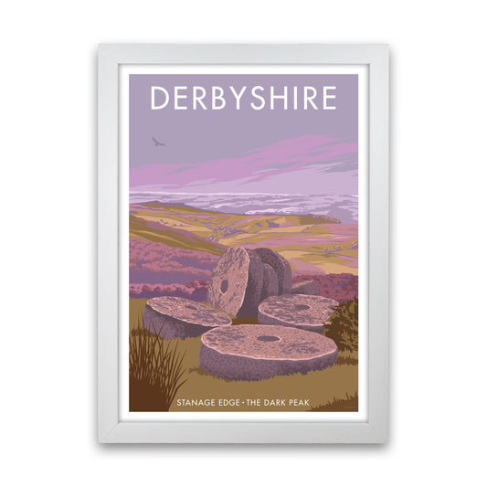 Stanage Edge Derbyshire Travel Art Print by Stephen Millership White Grain