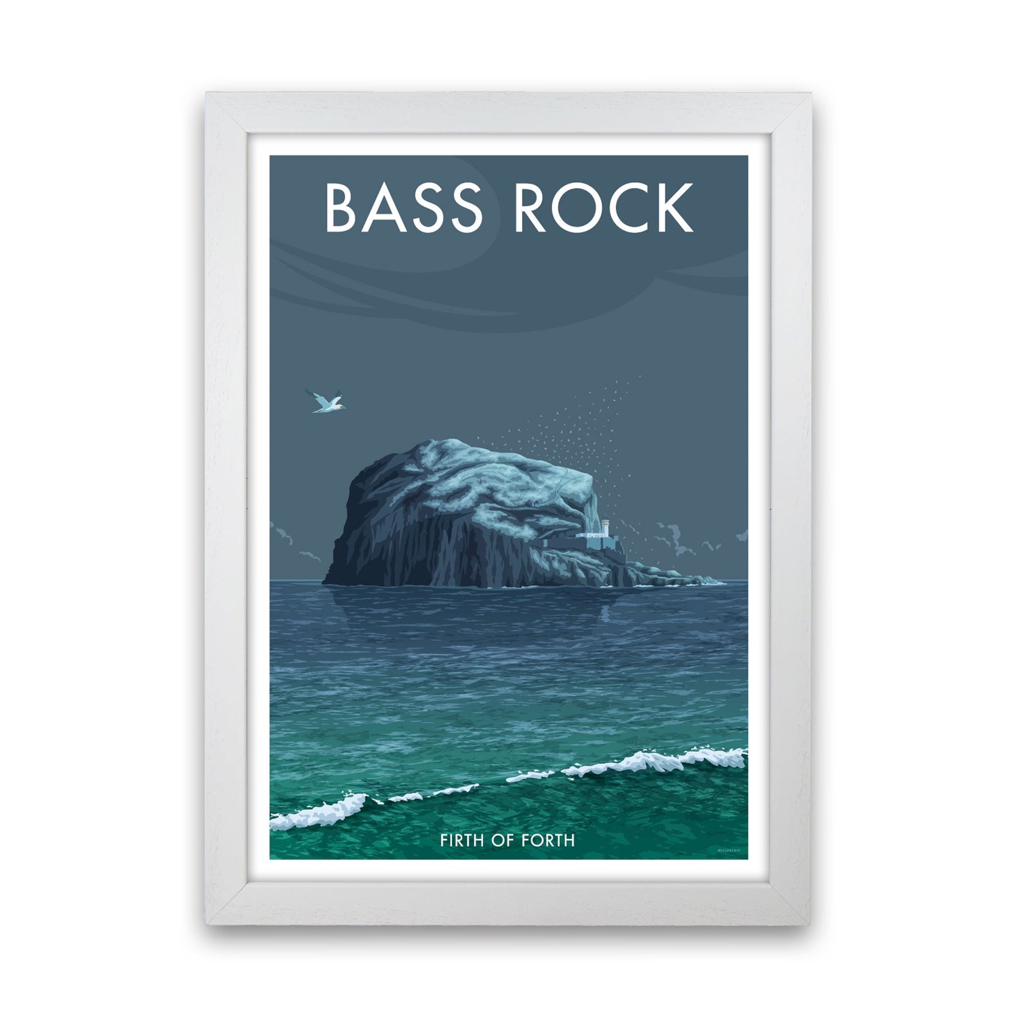 Scotland Bass Rock Art Print by Stephen Millership White Grain